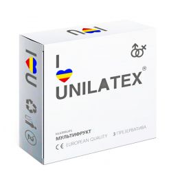 ПРЕЗЕРВАТИВЫ UNILATEX MULTIFRUITS цветные ароматизированные, 3 шт., арт. 3003