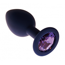 Анальная пробка с кристаллом Gamma, цвет Черничный + фиолетовый кристалл (CORE) (M)