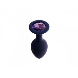 Анальная пробка с кристаллом Gamma, цвет Черничный + фиолетовый кристалл (CORE) (M)