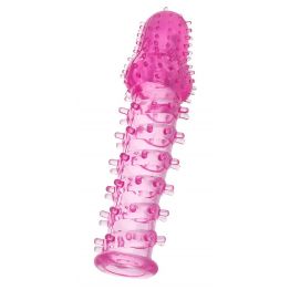 Насадка на пенис с ворсинками TOYFA , TPE, розовая, 13,5 см