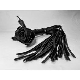 Плеть Чёрная Роза с Кожаными Хвостами 40 см. 54075ars