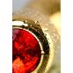 Анальная втулка со стразом, TOYFA Metal, золотистая, с кристаллом цвета рубин