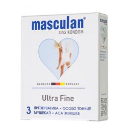 Презервативы Masculan, ultra 2, особо тонкие, 19 см, 5,3 см, 3 шт.