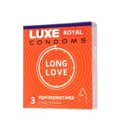 Презервативы гладкие продлевающие с добавлением анестетика LUXE ROYAL Long Love